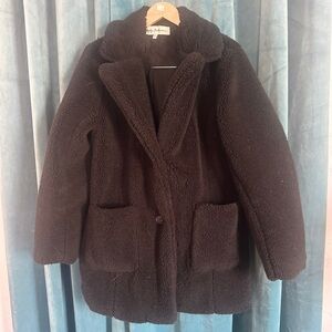 Sebby Collective Black Teddy Peacoat - XL